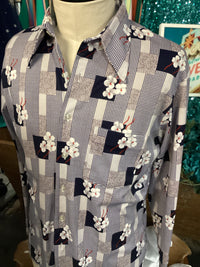 Vintage Shirt| Men’s | Floral Blue