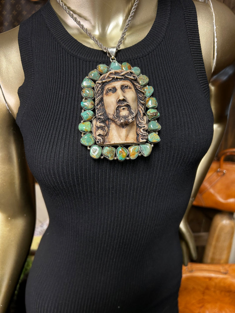 Pendant |Jesus| Tibet Turquoise