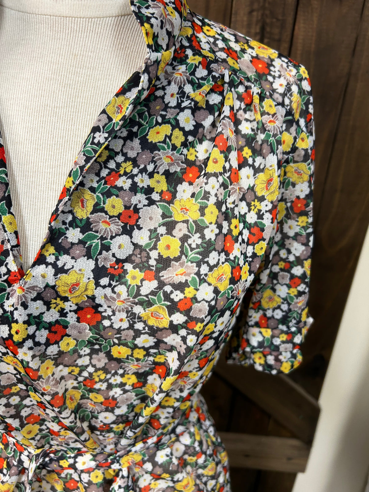 Vintage Blouse| Floral with Tie