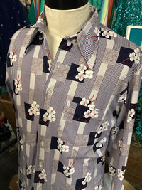 Vintage Shirt| Men’s | Floral Blue