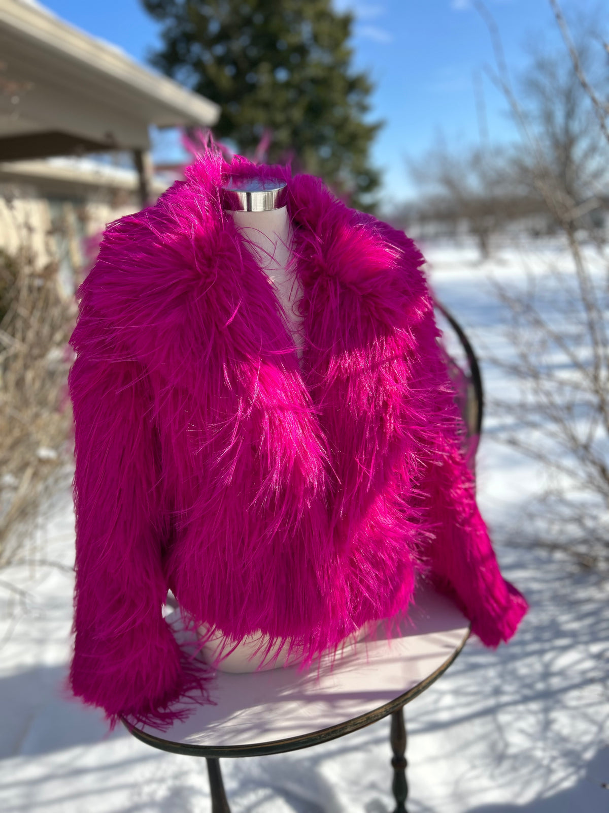 Ladies Coat| Fushia| Faux Fur