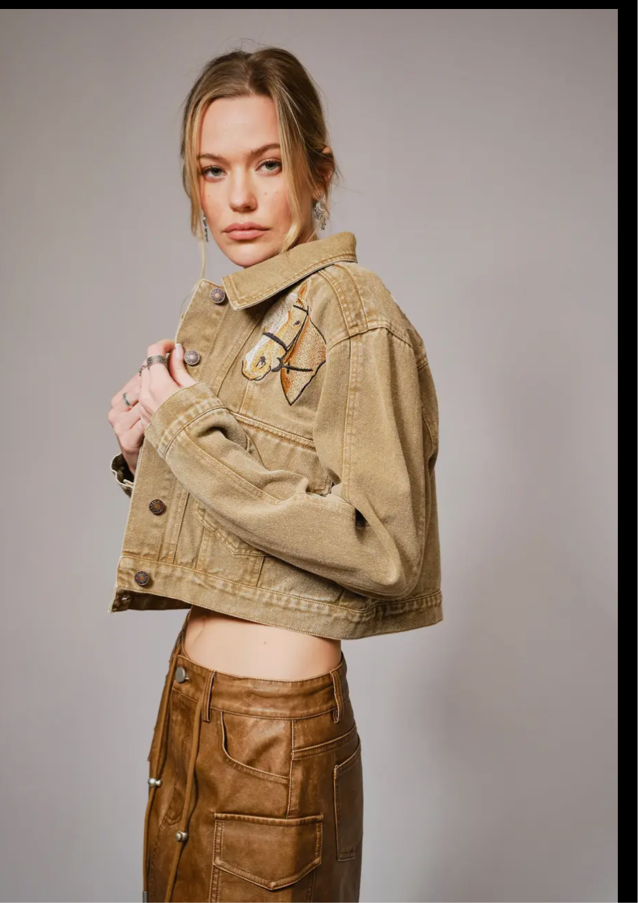 Denim Jacket |Embroidered | Horse