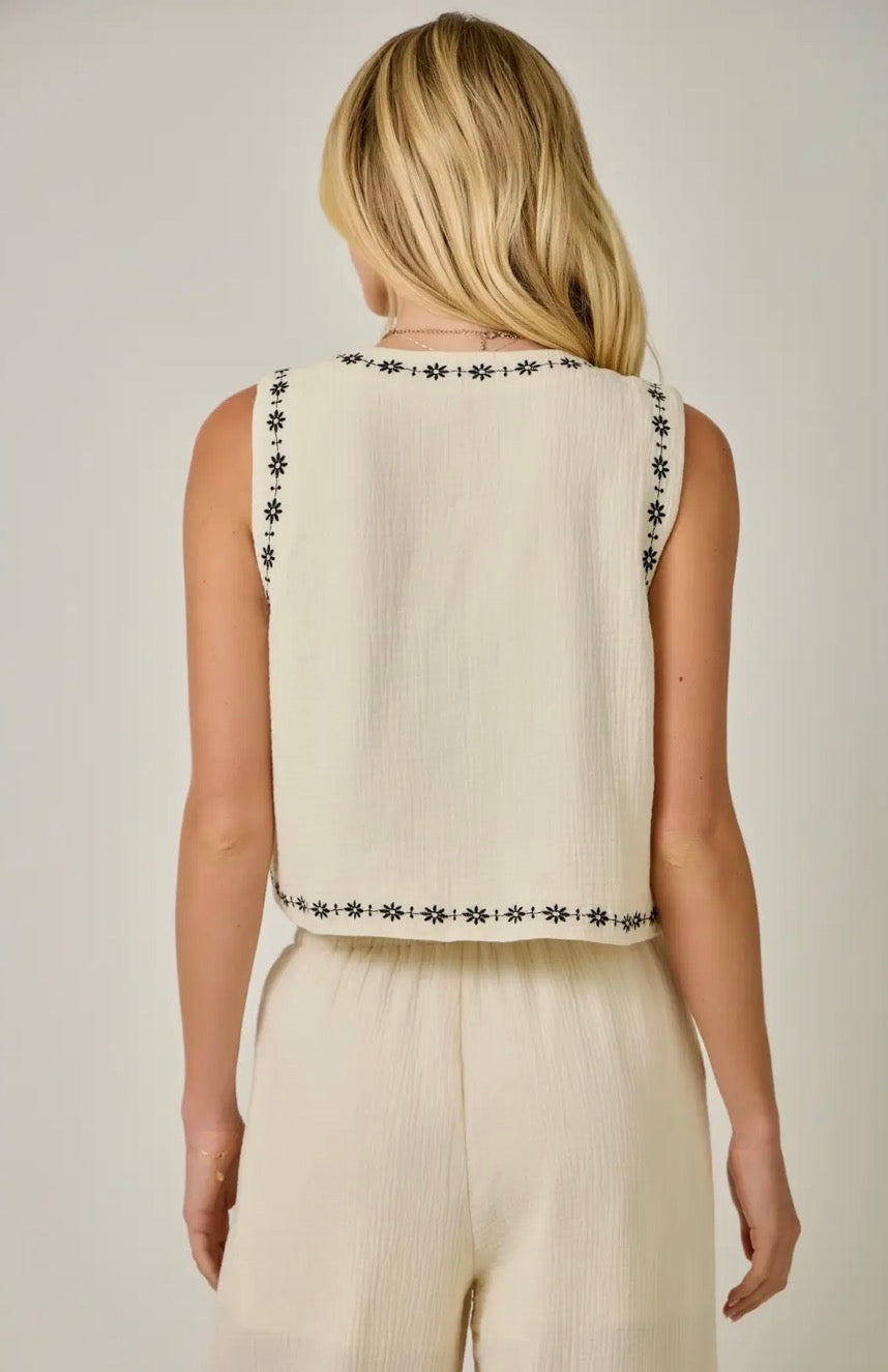 Vest| Tie| Embroidered