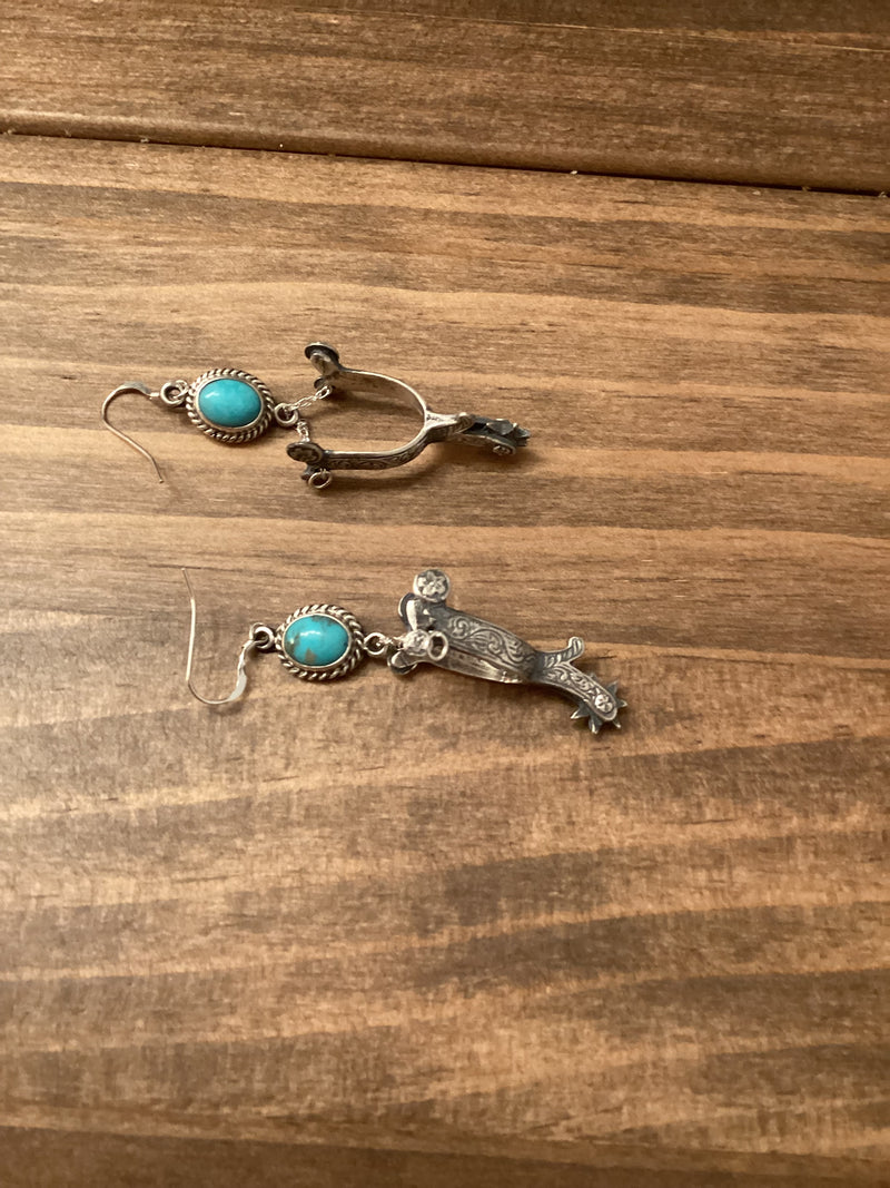 Sterling Silver| Spurs | turquoise