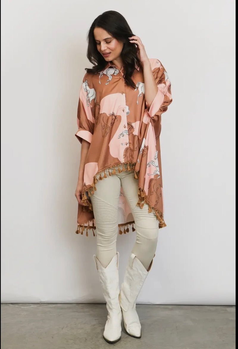 Ladies | Tunic | Blouse | Horse | Hi-Low