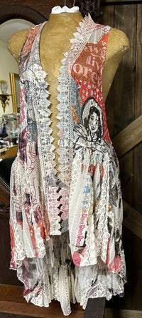 Ladies Vest| Rodeo | Lace high low