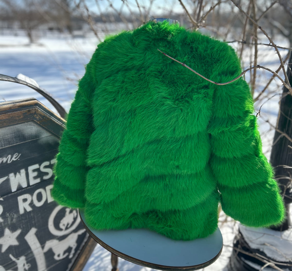 Ladies Coat| Faux Fur | GaGa Green