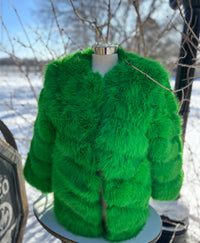 Ladies Coat| Faux Fur | GaGa Green