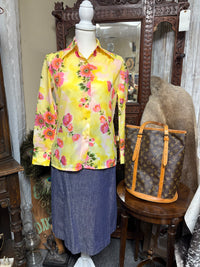 Ladies | Vintage | Floral | Button Up | Blouse