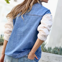 Long Sleeve Denim Button Down Jacket