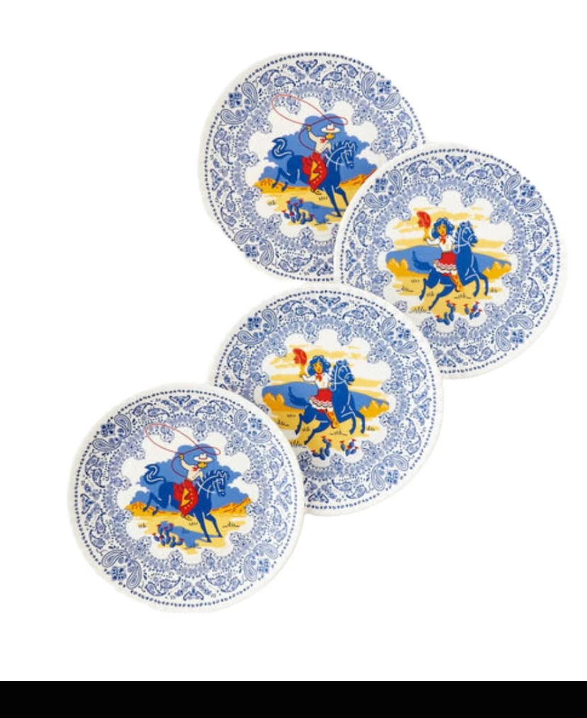 Cowboy & Cowgirl Melamine Plate Set | 7.5"