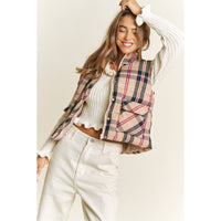 Vest | CROP| PLAID |HIGH NECK |PUFFER VEST