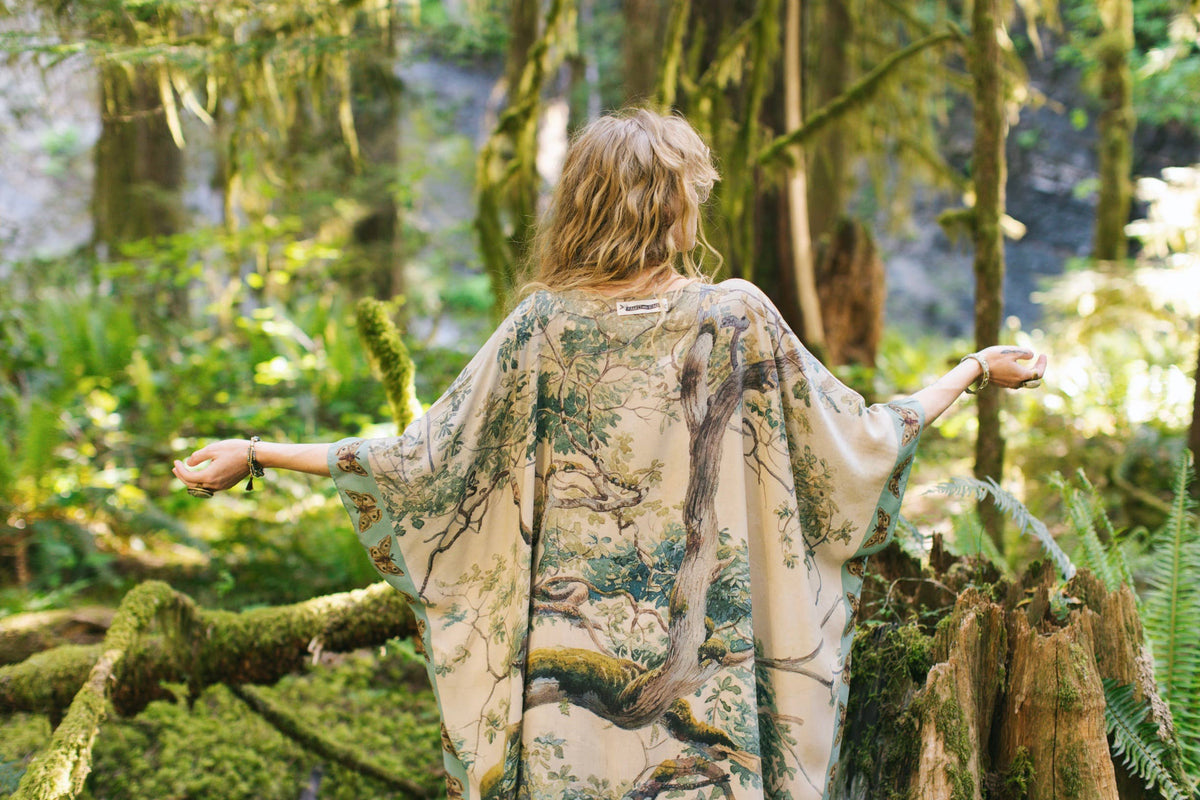 kimono |Market of Stars|Earth & Sky Bohemian Goddess Starduster Kimono w/Trees