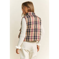 Vest | CROP| PLAID |HIGH NECK |PUFFER VEST