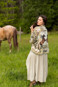 Kimono |Market of Stars |Born to Run Pixie Duster Crop Kimono w/ Horse & Flower Print