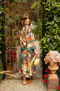 Kimono |Market of Stars| Stay Gold Opera Duster Kimono Robe w/ Rabbits Flowers & Bees