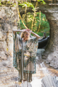 kimono |Market of Stars|Earth & Sky Bohemian Goddess Starduster Kimono w/Trees