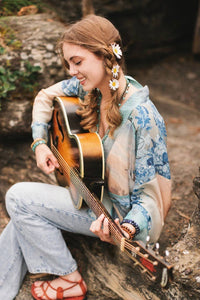 Kimono |Peace Out Cropped |Kimono Pixie Duster with Doves and Sunrise
