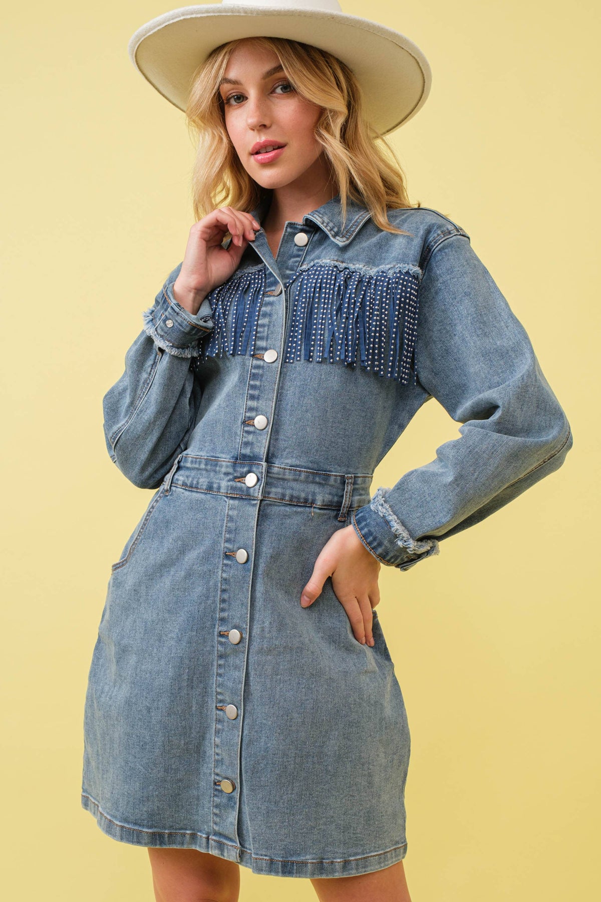 Fringe Western Denim Dress