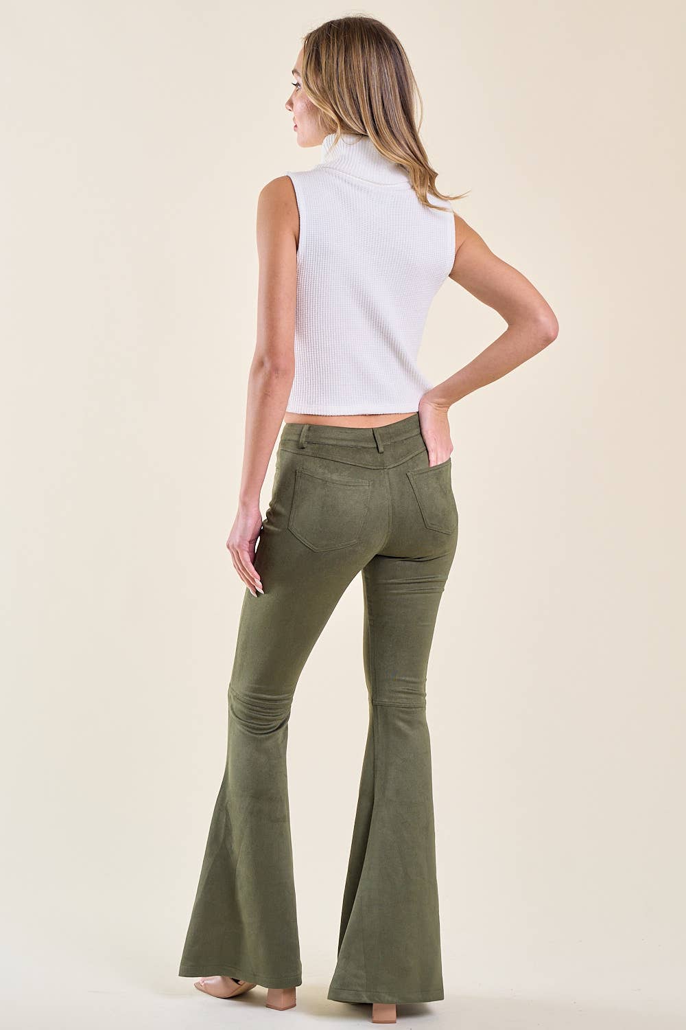Pants| OLIVE FESTIVAL SUEDE BOOT CUT PANTS