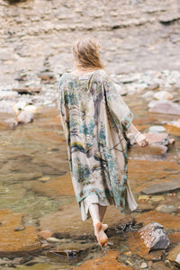 kimono |Market of Stars|Earth & Sky Bohemian Goddess Starduster Kimono w/Trees