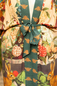 Kimono |Market of Stars| Stay Gold Opera Duster Kimono Robe w/ Rabbits Flowers & Bees