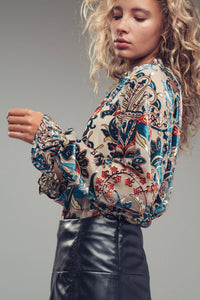 Ladies | Smocked | Blouse | Velvet