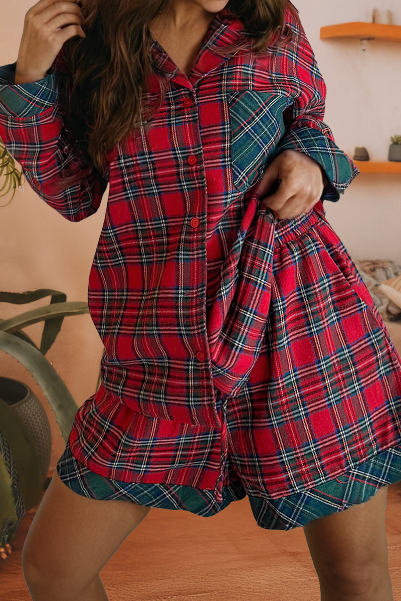 Ladies | Plaid | Patch | Holiday | Pajama Set