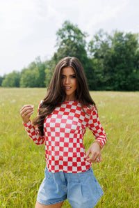 Mesh Top | Red Checkerboard | Mesh Top