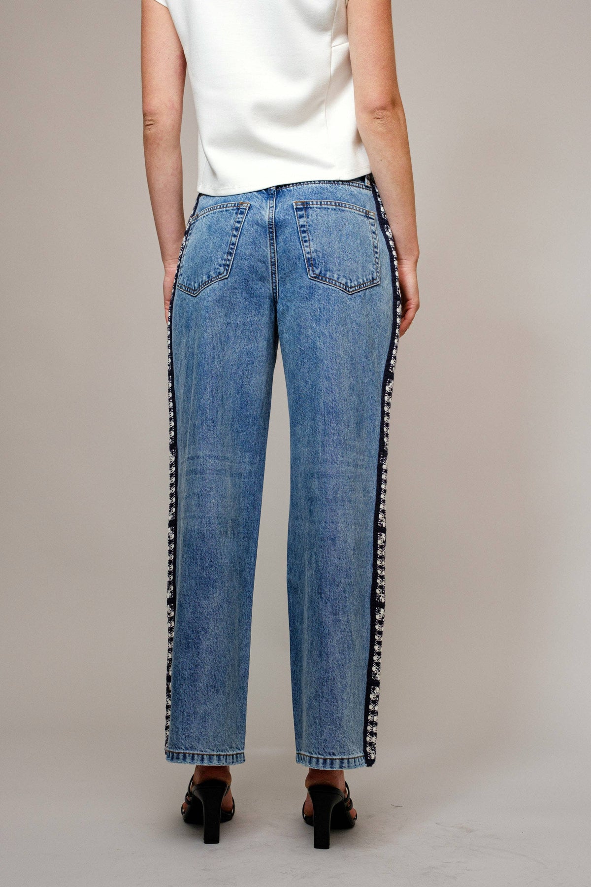 Blue Jeans| Washed Side Crochet Denim