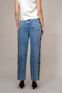 Blue Jeans| Washed Side Crochet Denim