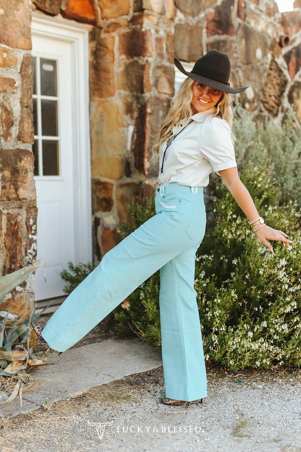 Jeans| Ladies | Stretch Denim |Western Arrow |Wide Leg Jeans