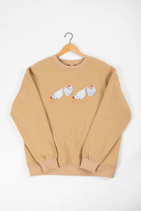Sweatshirt |Ladies | Crewneck | Chicken | Embroidered