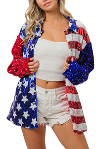 Velvet | Sequin | American Flag | Shirt