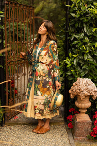 Kimono |Market of Stars| Stay Gold Opera Duster Kimono Robe w/ Rabbits Flowers & Bees