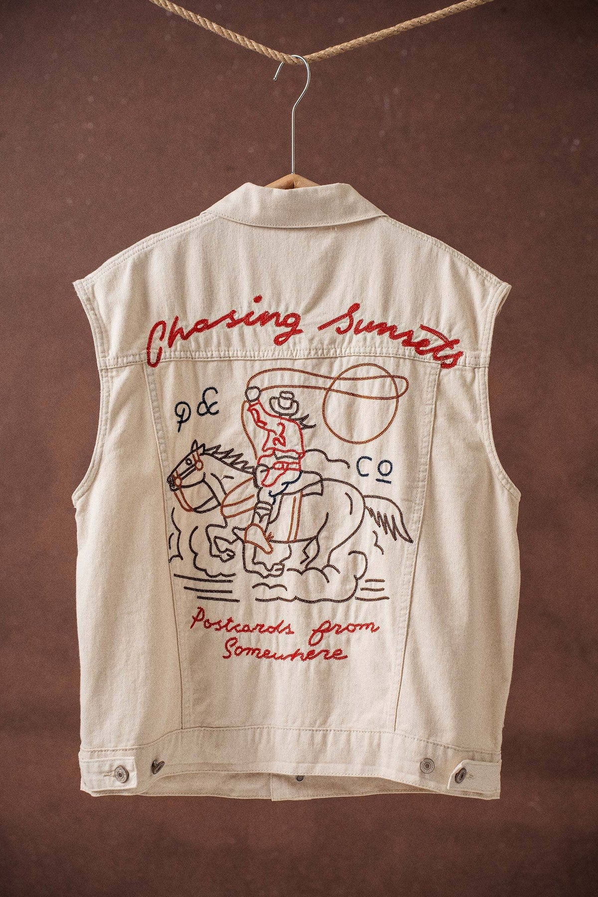 Ladies Vest | Denim | Western | Embroidered