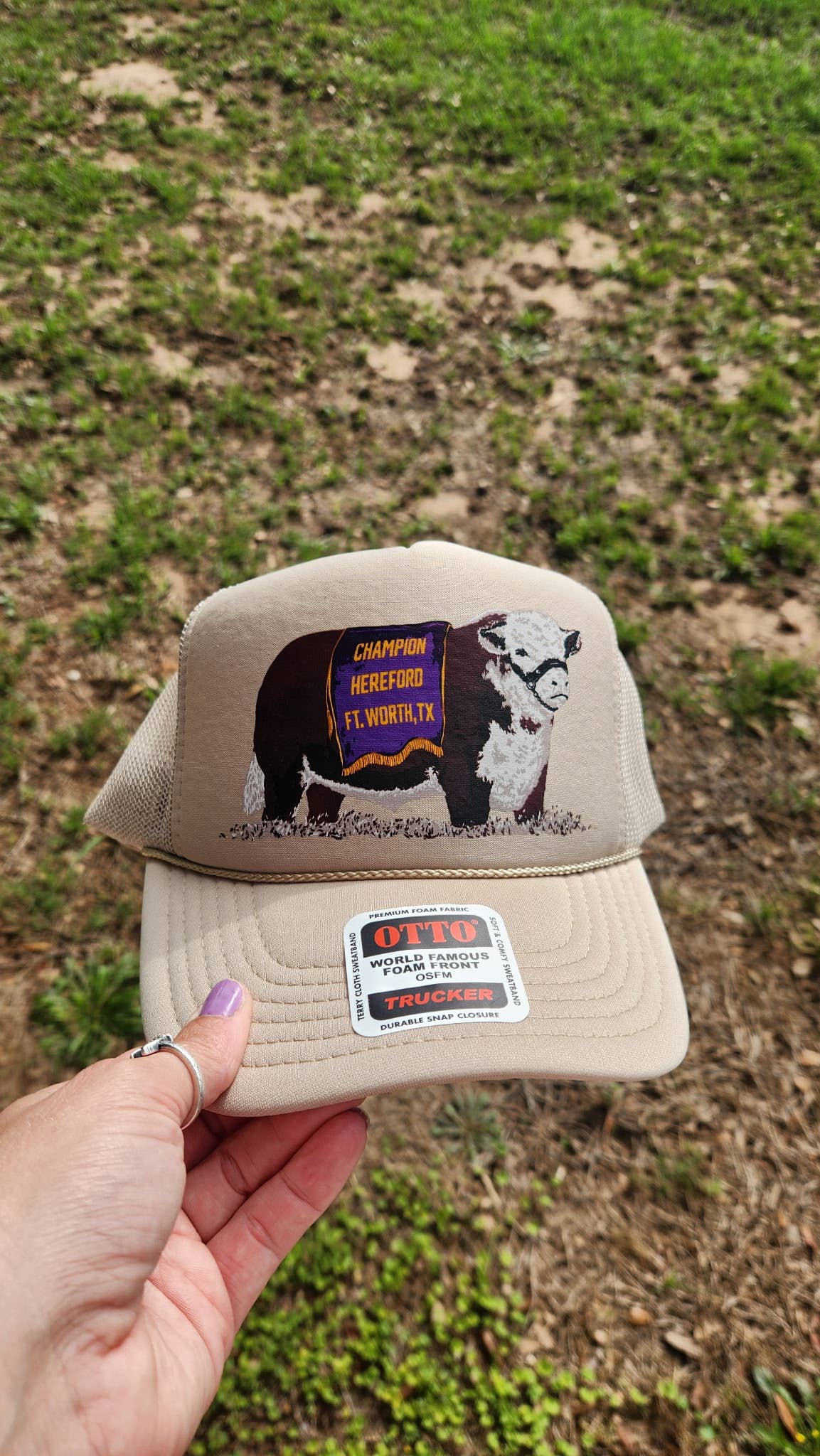 Trucker Hat| Champion Hereford Trucker Hat|Tan
