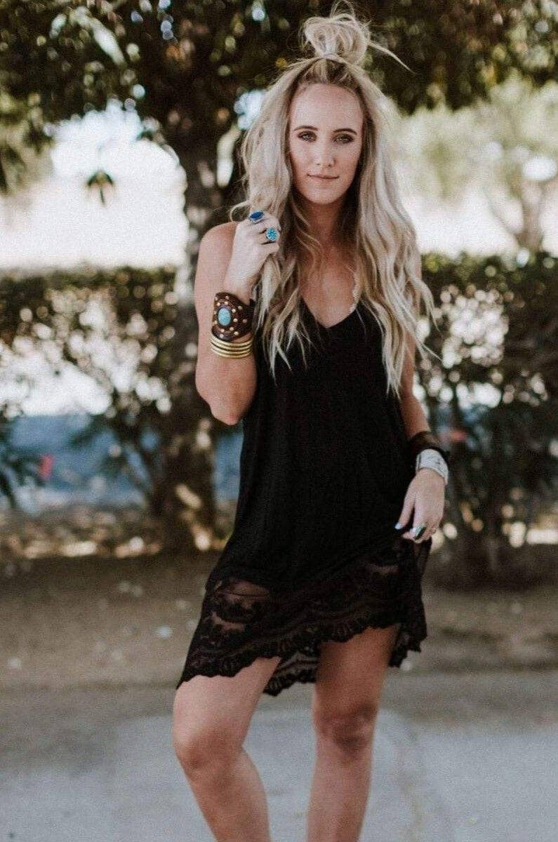 Lace | Slip Dress | Black