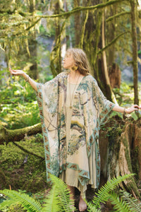 kimono |Market of Stars|Earth & Sky Bohemian Goddess Starduster Kimono w/Trees