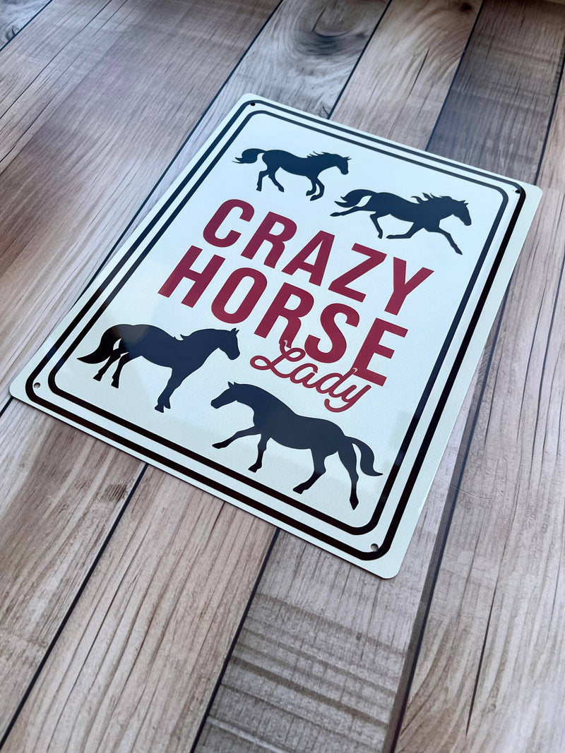 Crazy Horse Lady | Western Metal Sign