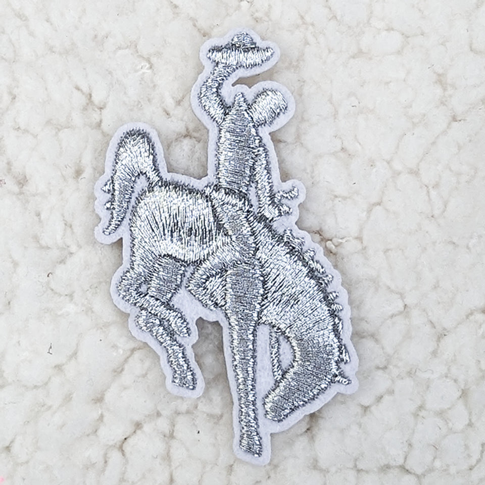 Silver Metallic | Rodeo | Cowboy | Patch