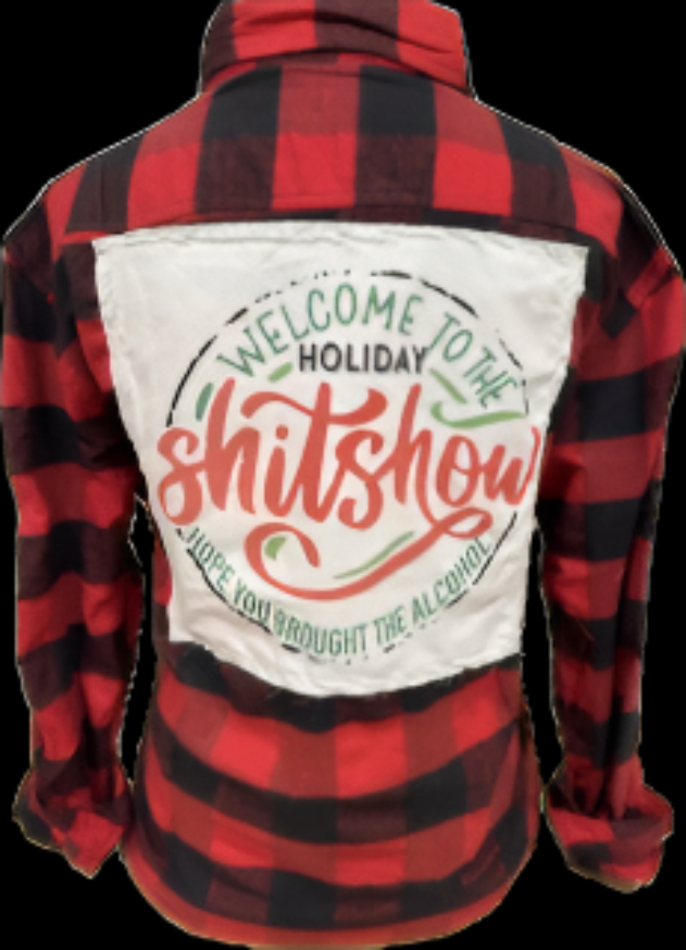 Ladies Flannel | Holiday | Welcome to the Shit Show | Patch