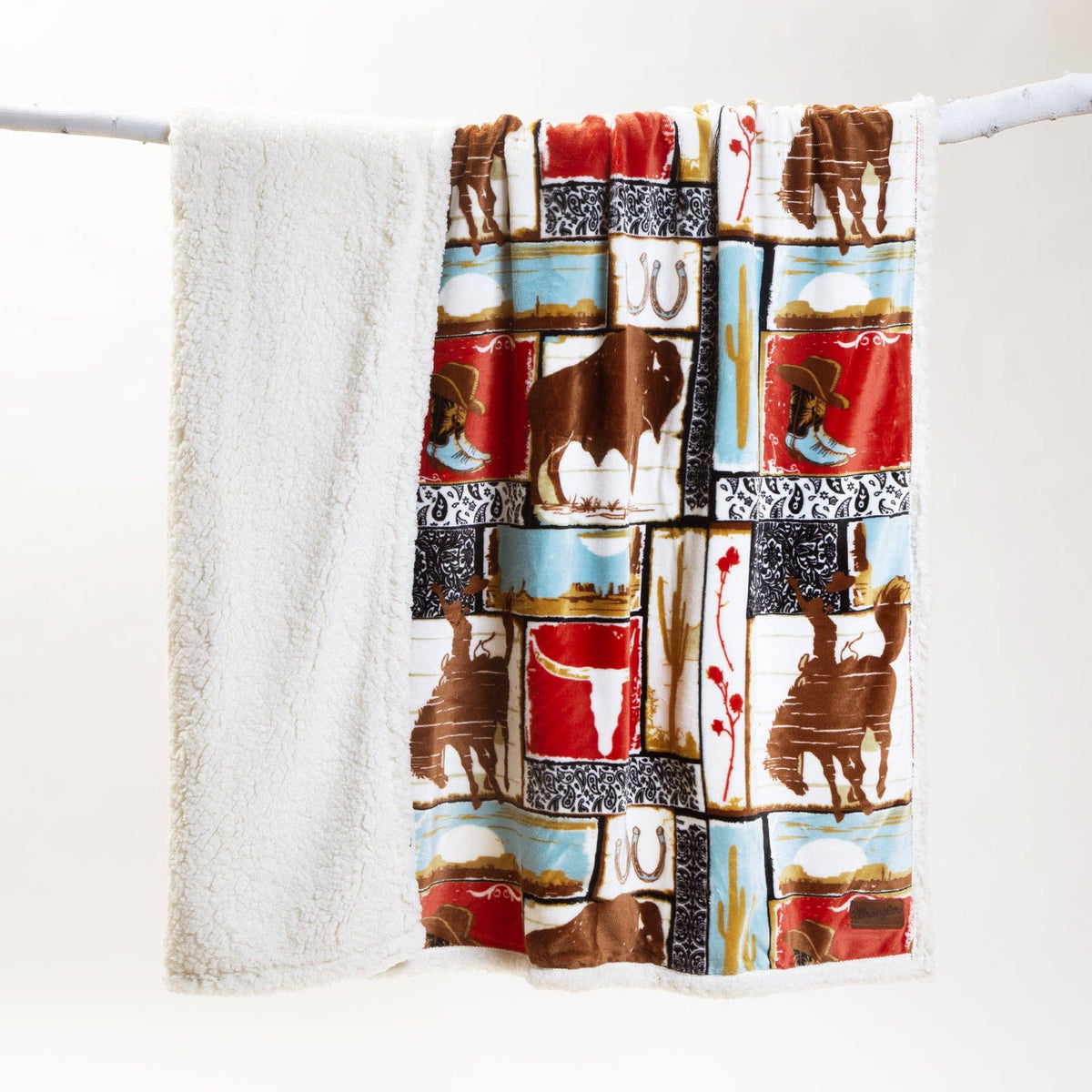 Wrangler® | Vintage | Western |  Plush |Sherpa Throw
