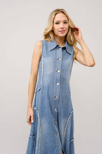 Denim Maxi Dress | Raw Edge