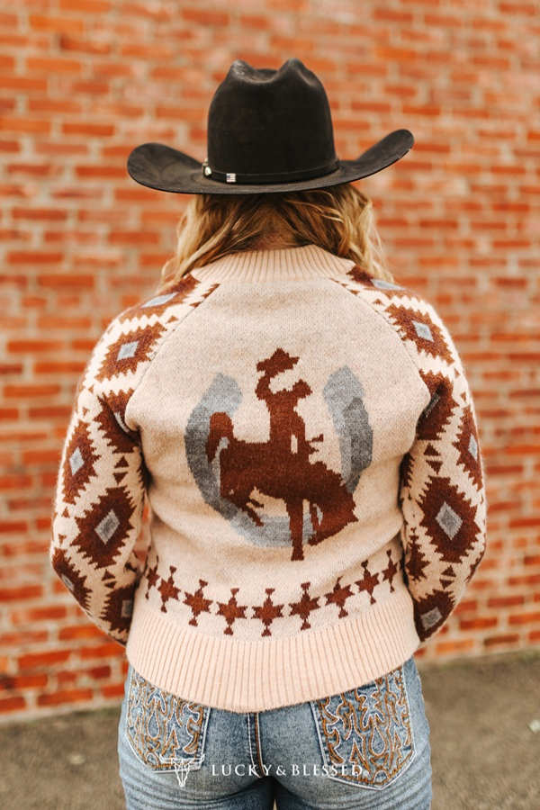 Sweater| Kickin Bronco |Knit Zip-up