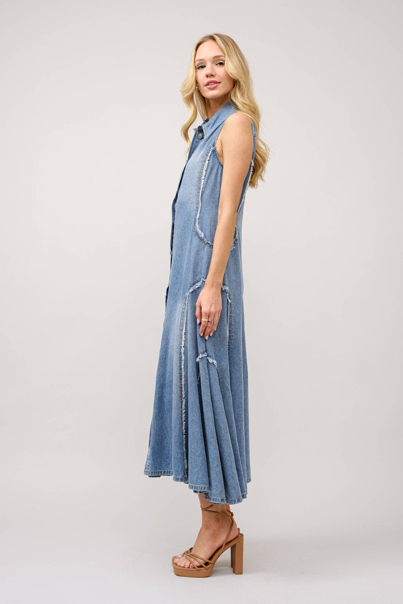 Denim Maxi Dress | Raw Edge