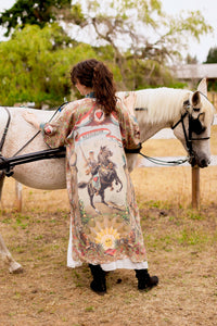 Kimono | Love Revolution Opera Duster Kimono Robe w/ horse & florals