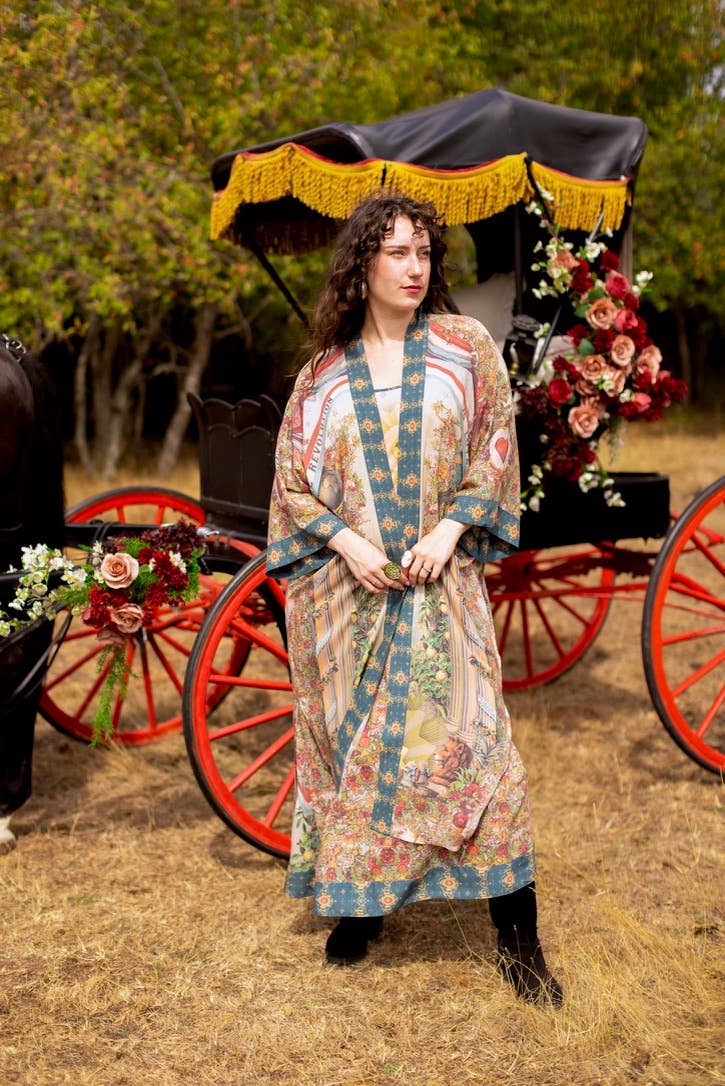 Kimono | Love Revolution Opera Duster Kimono Robe w/ horse & florals