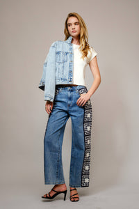 Blue Jeans| Washed Side Crochet Denim