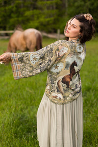 Kimono |Market of Stars |Born to Run Pixie Duster Crop Kimono w/ Horse & Flower Print